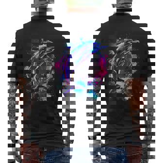 Dolphin Watercolor Sea Ocean Animal Ocean Sea Dolphin Men's Back Print T-Shirt - Monsterry