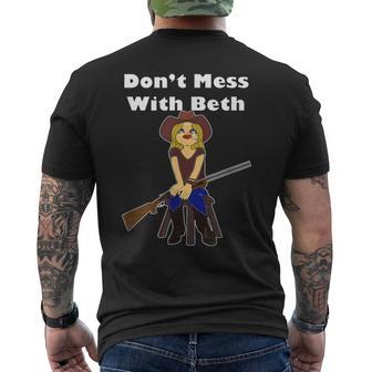 Don't Mess With Beth By Ray Men's T-shirt Back Print - Thegiftio UK