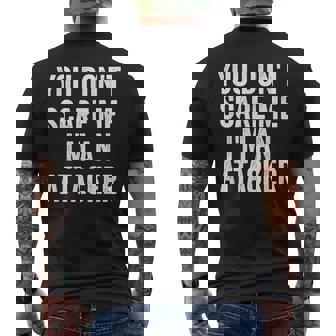 You Don't Scare Me I'm An Attacker Lacrosse Player Men's Back Print T-Shirt - Monsterry