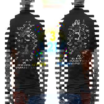 Down Right Perfect World Down Syndrome Awareness Day Socks Men's T-shirt Back Print - Seseable