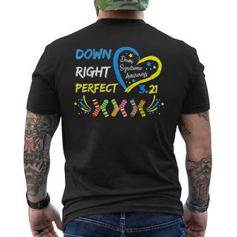 Down Syndrome Awareness 321 Down Right Perfect Socks Men's T-shirt Back Print - Thegiftio UK