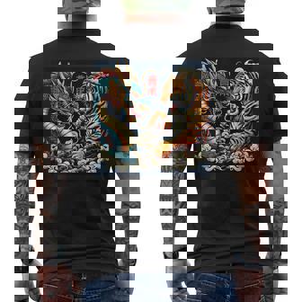 Dragon Japonaisintage Combat Tigre Géant Folklore Asiatique T-shirt imprimé au dos - Cadeauxyz
