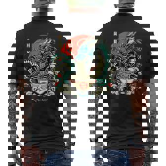Dragon Ramen Kawaii Neko Japanese Noodles Aesthetic Men's Back Print T-Shirt - Monsterry
