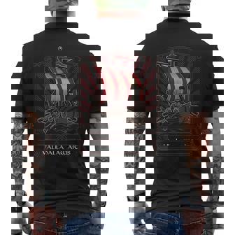 Drakkar Viking Ship Valhalla Awaits Premium Men's Back Print T-Shirt - Monsterry