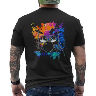 Drum Set Colourful Instrument Band Drums Music Musician T-Shirt mit Rückendruck - Geschenkecke