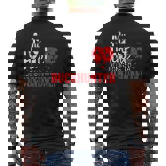 Duck Hunting My Heart Belongs To a Duckhunter Gift Wife Mom Men's Back Print T-Shirt - Monsterry