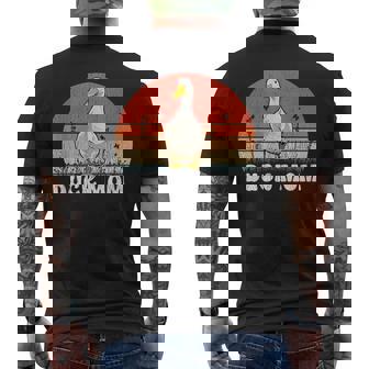 Duck Mom Retro Vintage Mama Duck Men's Back Print T-Shirt - Monsterry