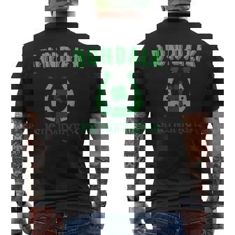 Dundalk Shenanigans St Patrick's Day Lucky Horseshoe Clover Men's Back Print T-Shirt - Monsterry