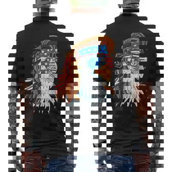 Eagle 4th Of July American Flag 4th July Mullet Patriotic Men's Back Print T-Shirt - Monsterry