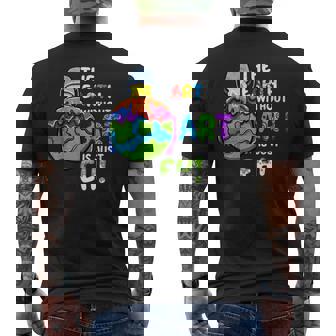 The Earth Without Art Is Just Eh Retro Planet Art Men's Back Print T-Shirt - Monsterry