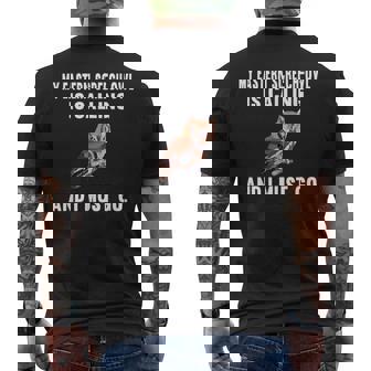 My Eastern Screech-Owl Is Calling And i Must Go Bird Men's Back Print T-Shirt - Monsterry