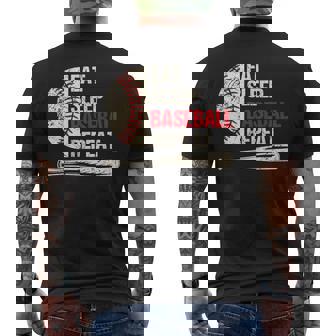 Eat Sleep Baseball Repeat Baseball Player Men's T-shirt Back Print - Monsterry