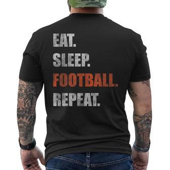 Eat Sleep Football Repeat American Football T-Shirt mit Rückendruck - Geschenkecke