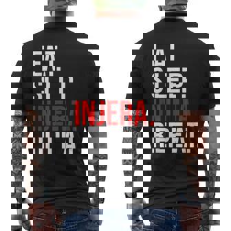 Eat Sleep Injera Repeat Injera Makers Malawah Flatbread Men's Back Print T-Shirt - Monsterry