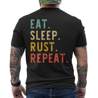 Eat Sleep Rust Repeat Programming Retrointage T-Shirt mit Rückendruck - Geschenkecke