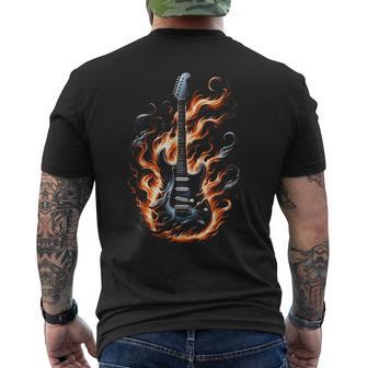 Electric Guitar With Flames T-Shirt mit Rückendruck - Geschenkecke