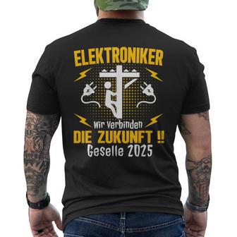 Elektroniker Azubi Ausbildung Gesellenprüfung Geselle 2025 T-Shirt mit Rückendruck - Geschenkecke