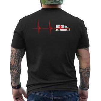 Emergency Car Heartbeat Ekg Pulse Ambulance Driver Rescuer T-Shirt mit Rückendruck - Geschenkecke