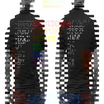 Emotional Support Human Service Dog Owner Men's Back Print T-Shirt - Monsterry