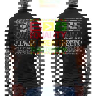 Equality Is Greater Than Division Math Black History Month Men's T-shirt Back Print | Mazezy