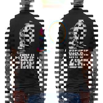 Erkenne Die Zeichen Einhorn Schatten Lustiger Spruch Einhorn T-Shirt mit Rückendruck - Geschenkecke