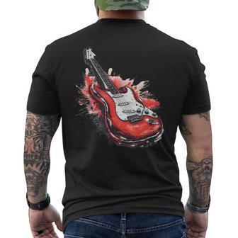 Esencia De Arte De Guitarra Eléctrica Roja Rockstar Camiseta Hombre Estampado Espalda - Regaloses