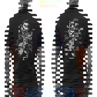 Esqueleto Calavera Guitarra Rock En Heavy Metal Diablo Cuernos Música Camiseta Hombre Estampado Espalda - Regaloses
