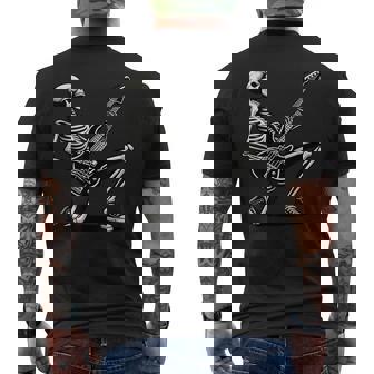 Esqueleto Tocando Guitarra Amante De La Música Rock And Roll Band Camiseta Hombre Estampado Espalda - Regaloses