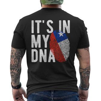 Está En Mi Adn Huella Dactilar De La Bandera De Chile Camiseta Hombre Estampado Espalda - Regaloses