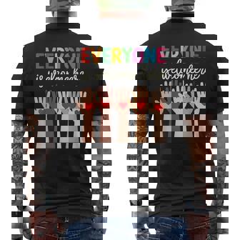 Everyone Is Welcome Here Idaho Teache Men's T-shirt Back Print | Mazezy