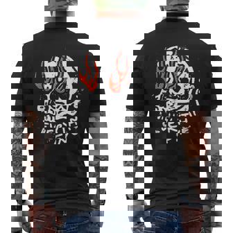 Everything Is Fine Skull Flaming Never Better Skeleton Men's Back Print T-Shirt - Monsterry