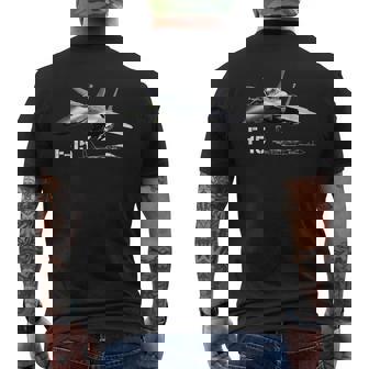 F-15 Eagle Jet Military Stealth Blueprint Fighter Jet Men's Back Print T-Shirt - Monsterry