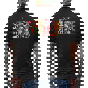 Family Christmas Afro African American Santa Xmas Men's Back Print T-Shirt - Monsterry