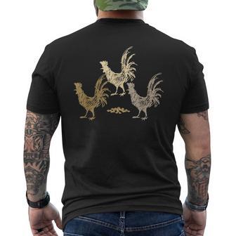 Farmcore Aesthetic Cute Backyard Homestead Chicken Farmer Men's Back Print T-Shirt - Monsterry