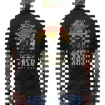 Farmer Never Underestimate An Old Man With A Tractor Farming Men's Back Print T-Shirt - Monsterry