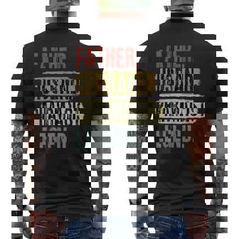 Father Husband Pharmacist Legend Vintage Dad Father's Day Men's Back Print T-Shirt - Monsterry