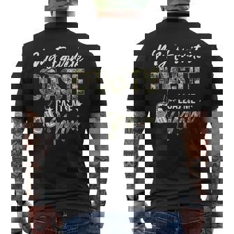 My Favorite Coastie Calls Me Mom Proud US Coast Guard Mom Men's Back Print T-Shirt - Monsterry