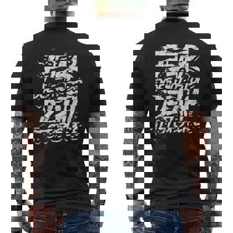 Fear Does Not Stop Death It Stops Life Bloody Dead Skull Men's Back Print T-Shirt - Monsterry