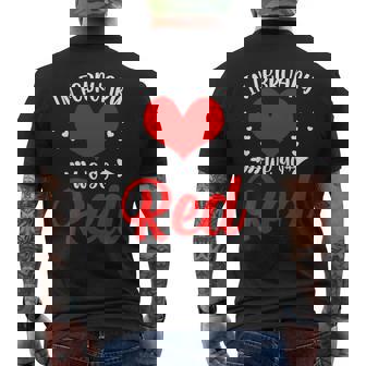 In February We Go Red Heart Disease Awareness American Men's Back Print T-Shirt - Monsterry