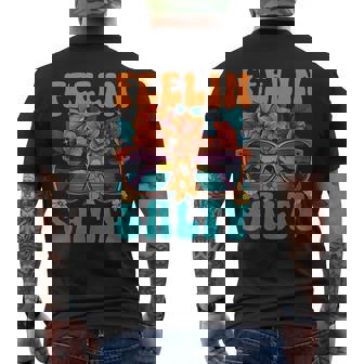 Feeling Salty Retro Groovy Sunglasses Ocean Lovers Beach Men's Back Print T-Shirt - Monsterry
