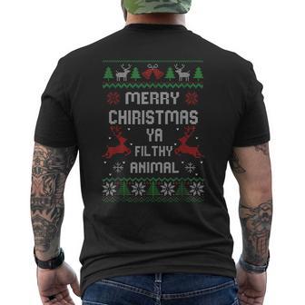 Feliz Navidad Animal Filthy Ya Navidad Pijama Camiseta Hombre Estampado Espalda - Regaloses