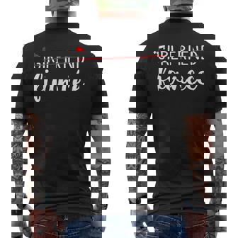 Fiancee Fiance Engaged Couples Matching Christmas Pajama Men's Back Print T-Shirt - Monsterry