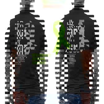 Her Fight Is My Fight Non-Hodgkin Lymphoma Awareness Ribbon Men's Back Print T-Shirt - Monsterry