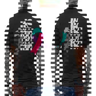 His Fight Is My Fight Thyroid Cancer Support Thyroid Cancer Men's Back Print T-Shirt - Monsterry