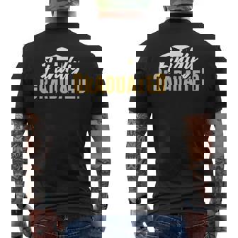 Finally Graduated Graduating Sayings Graduation Graduate Men's Back Print T-Shirt - Monsterry