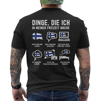 Finland Dinge Die Ich In Der Freizeit Mache T-Shirt mit Rückendruck - Geschenkecke