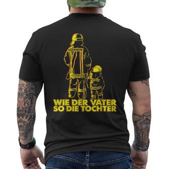 Firefighter Boys' Like Der Fater So Die Dochter T-Shirt mit Rückendruck - Geschenkecke