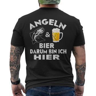 Fisch&Bier Darum Bin Ich Hier Angler T-Shirt mit Rückendruck - Geschenkecke