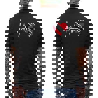 Flag Trinidad And Tobago Heartbeat Men's Back Print T-Shirt - Thegiftio UK