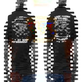 Flags Of The Countries Of The World Map International Men's Back Print T-Shirt - Monsterry